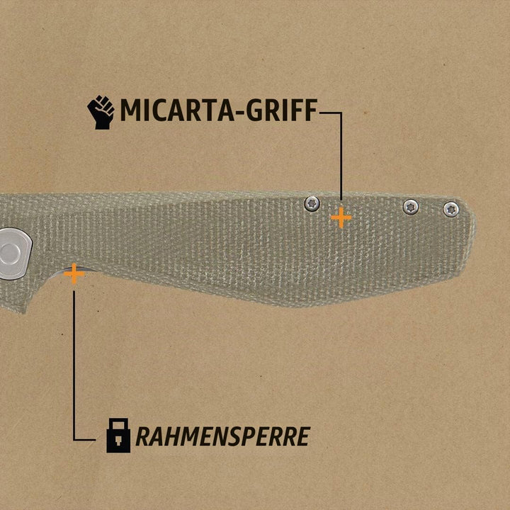 Gerber Taschenmesser mit Gürtelclip, Slimsada, Mit Micarta Griffschale und B.O.S.S. TECH Kugellager,