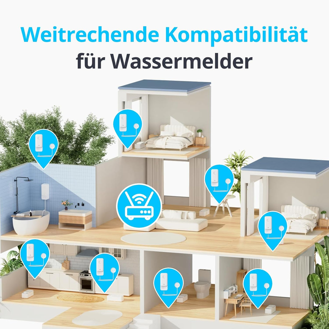SwitchBot WLAN Wassermelder, Smart Wassersensor, 100dB einstellbarer Alarm & App-Benachrichtigung, I