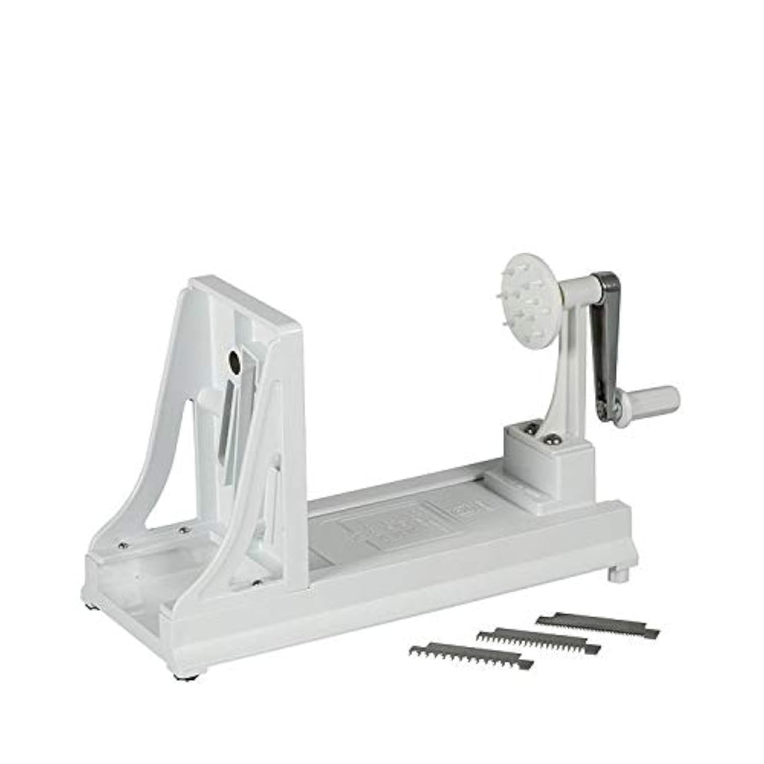 Benriner Turning Slicer, with 4 Japanese Stainless Steel Blades, White Turning Slicer, White, Turnin