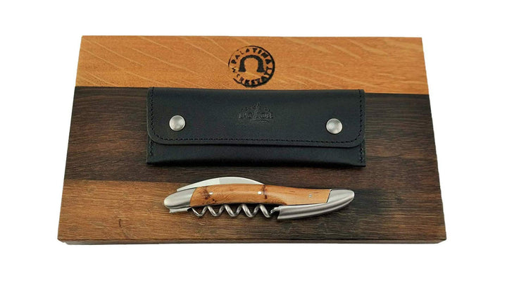 Forge de Laguiole Kellnermesser Sommelierbesteck - Griff Wacholder - Edelstahl matt inox+schwarzes L