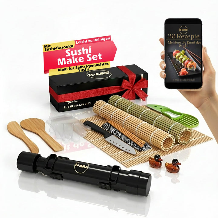 B-ARS Sushi Set-Sushi Matte-Sushi Set Zum Selber Machen-Sushi Rollmatte-Sushi Maker Set-Sushi Kit-Su
