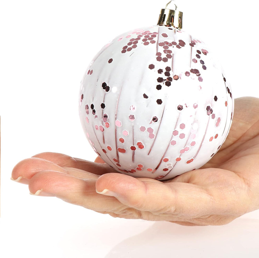 com-four® 16x Weihnachtskugeln, Christbaumkugeln bruchsicher aus Kunststoff für Weihnachten, Baumsch