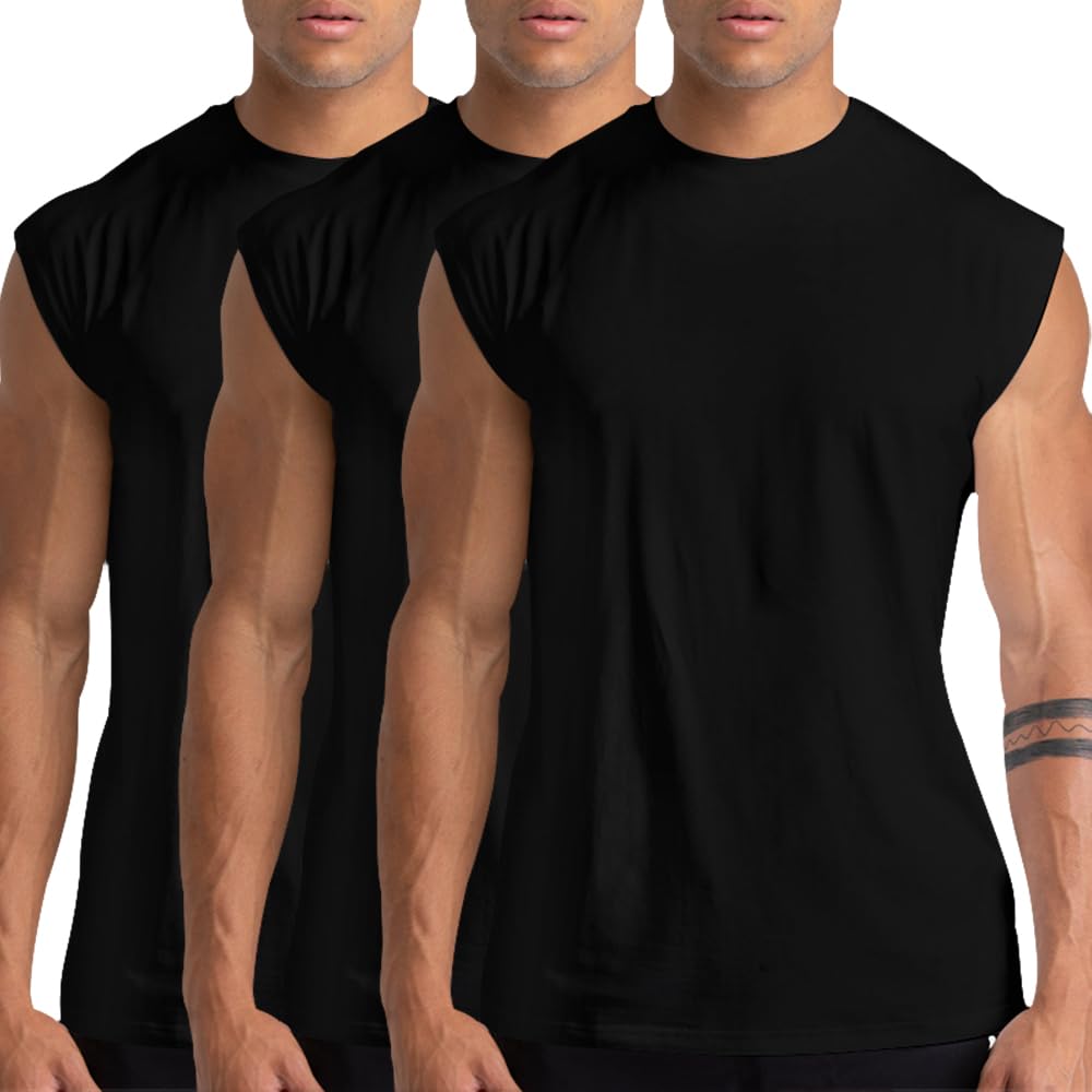 1, 3 or 5er Pack Mens Cotton Gym Tank Tops Workout ärmellose Shirts Athletic Muscle Tank Training Bo