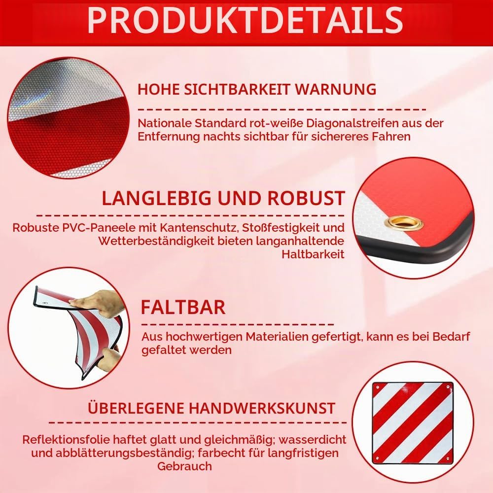 2 in 1 Warntafel Fahrradträger aus PVC für Italien, Spanien und Portugal 50 x 50 cm Reflektierendes