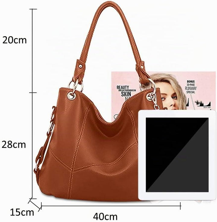 NICOLE & DORIS Damen handtasche Umhängetasche mit grosser Kapazität Weiche Ledertasche shopper Neue