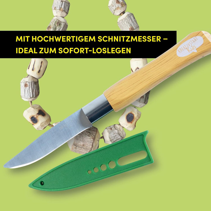 Kreativstart Kids Schnitzen. Anleitungsbuch und Material: 25 Modelle Schritt für Schritt erklärt. Mi