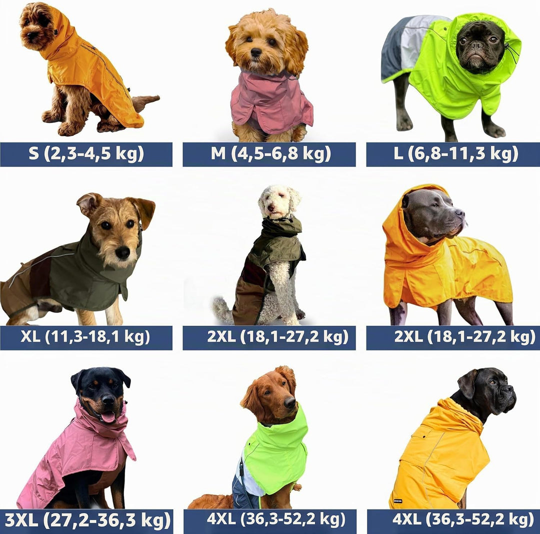 Spark Paws Hunderegenmantel, wasserdichte Winddichte Regenjacke Blue Gold Black L, Blue Gold Black L