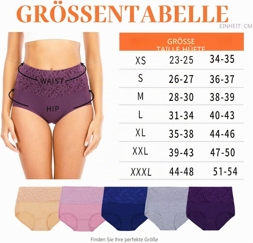 Senllori Damen Unterwäsche, hohe Taille, Baumwolle, Bauchkontrolle, weiche volle Abdeckung Multipack