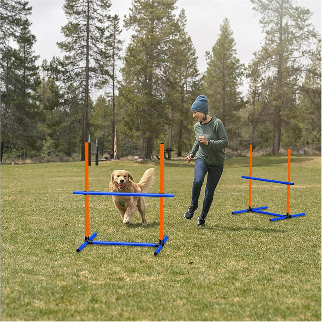 Agility Set Hunde Hürdenset Ausrüstung für Hundetraining mit 6 x Hürden Höhenverstellbar Ags-6set, A