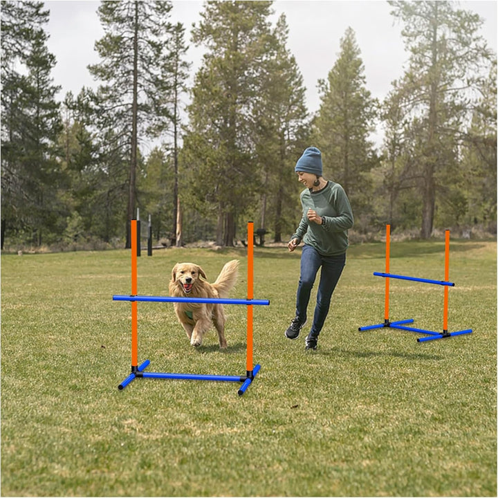 Agility Set Hunde Hürdenset Ausrüstung für Hundetraining mit 6 x Hürden Höhenverstellbar Ags-6set, A