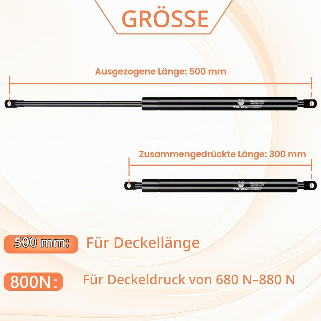 500MM 800N Gasdruckdämpfer mit 8mm Ösenköpfen Gasdruckfeder Hydraulische Kofferraum-gasfeder für Ott