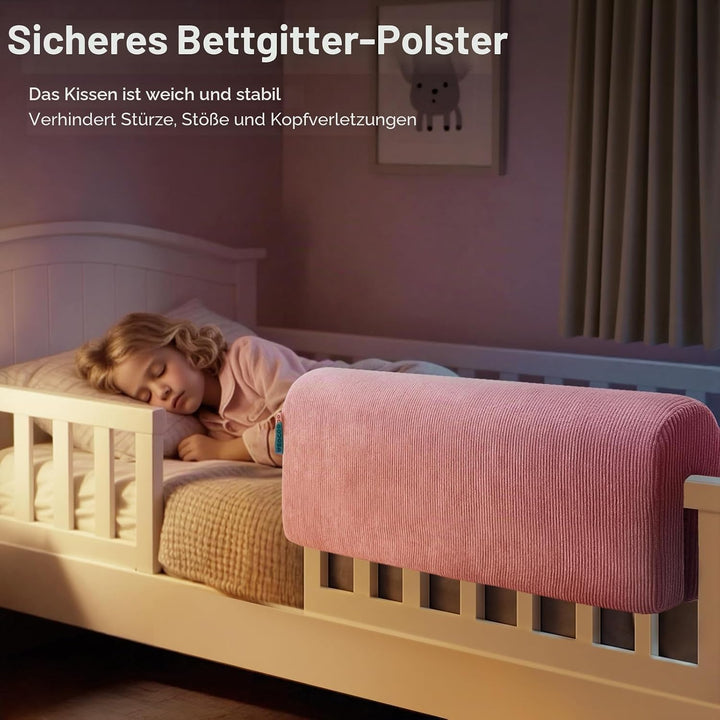 AEOCOO Bettkantenschutz für Kinderbetten 90 cm – weiche Memory-Schaum Bettumrandung, Rausfallschutz