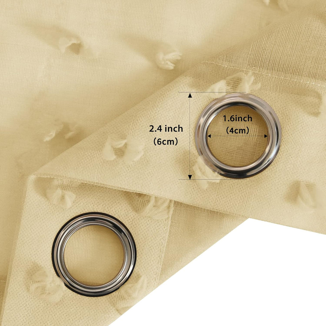 Joywell Beige Gardinen Wohnzimmer Vorhänge Transparente Voile Sheer Vorhänge Mädchenzimmer Leinenstr