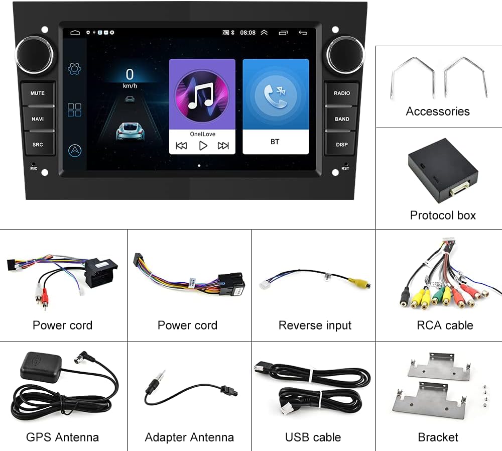 [1+32G] CAMECHO Android 13 Autoradio 2-DIN mit Navi für Opel Corsa Astra Antara Vectra Zafira Meriva