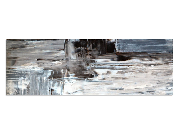 Paul Sinus Art Panoramabild auf Leinwand und Keilrahmen 150x50cm Kunstmalerei abstrakt braun grau