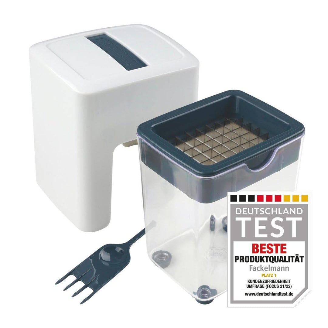 FACKELMANN 27902 Stifte-Schneider, 18/8 Edelstahl, Weiss/Blau-Grau Stifte-Schneider Weiss/Blau-grau,