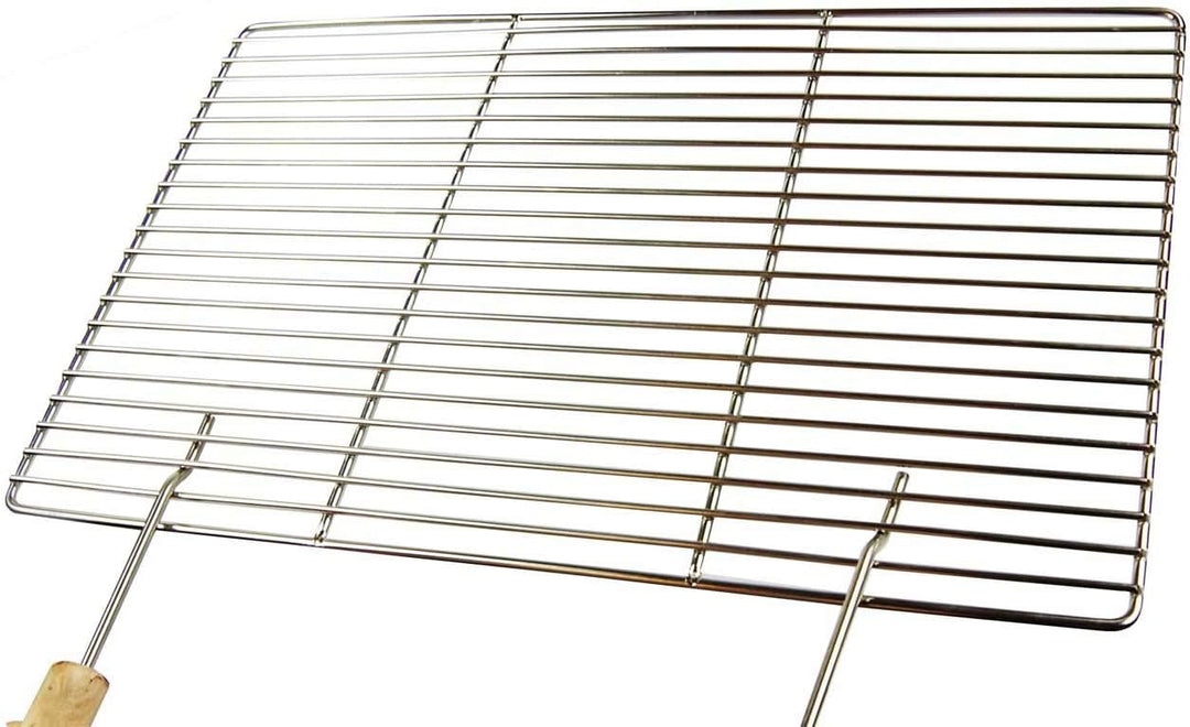Grillclub Edelstahl Grillrost 53 x 38 cm + 2 Griffe für Wellfire Quatro (nur 10 mm Stababstand) Stäb