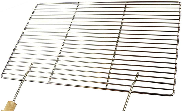 Grillclub Edelstahl Grillrost 53 x 38 cm + 2 Griffe für Wellfire Quatro (nur 10 mm Stababstand) Stäb