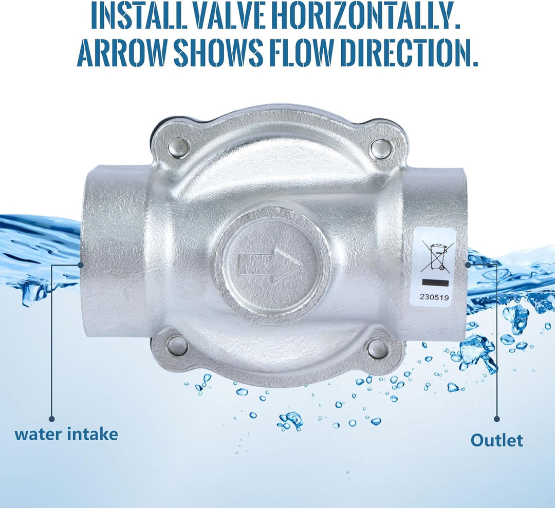 U.S. Solid Solenoid Valve Magnetventil Edelstahl G 1/2" 24V DC Normal geschlossen NC 0-10 bar, venti