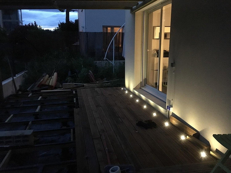 10er Set LED Terrassenbeleuchtung Einbaustrahler Bodeneinbauleuchte Bodenstrahler Aussen Ø31mm DC12V