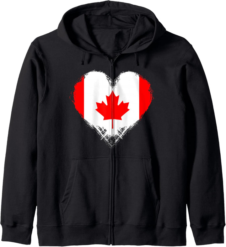 Kanada Flagge Liebe Kanada Tag Ahornblatt-Herz Kapuzenjacke
