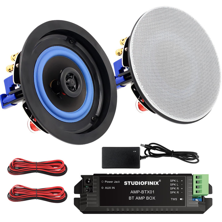 STUDIOFINIX 4-Zoll-Bluetooth-Deckenlautsprecher, 160W 2-Wege-System, kabelgebundenes Surround-Sound