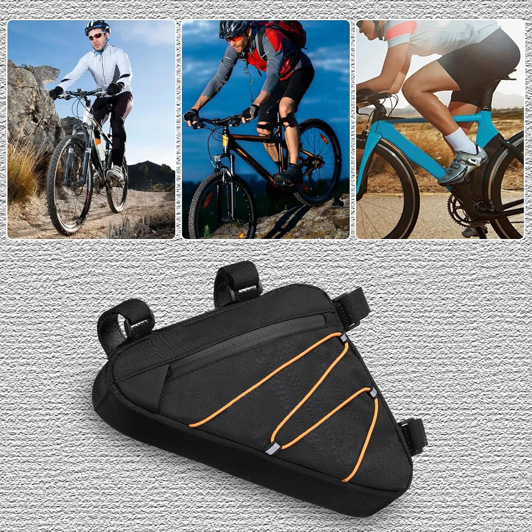 Frame Bag for Bikes, Reflective Biking Bag, Triangle Cycling Bag, Top Tube Bag, Under Seat Storage B