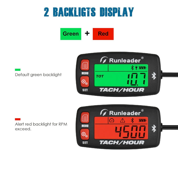 Runleader Digital Bluetooth Stundenzähler Tachometer, Mobile Fernbedienung RPM/Stundenzähler, Batter