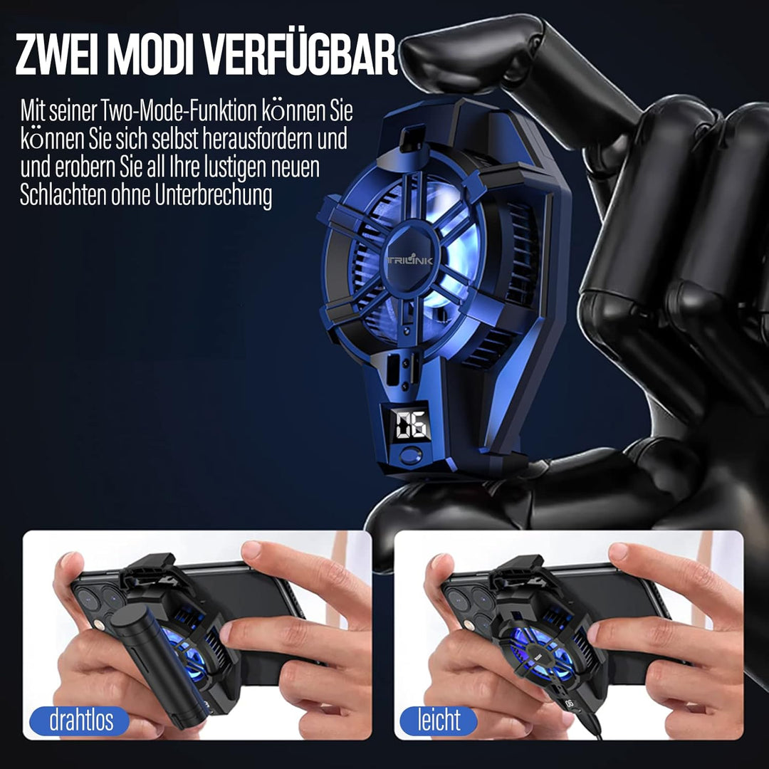 TRILINK Handy-Kühler mit wiederaufladbarem Akku, Handy-Kühlventilator für Spiele, für alle Arten von
