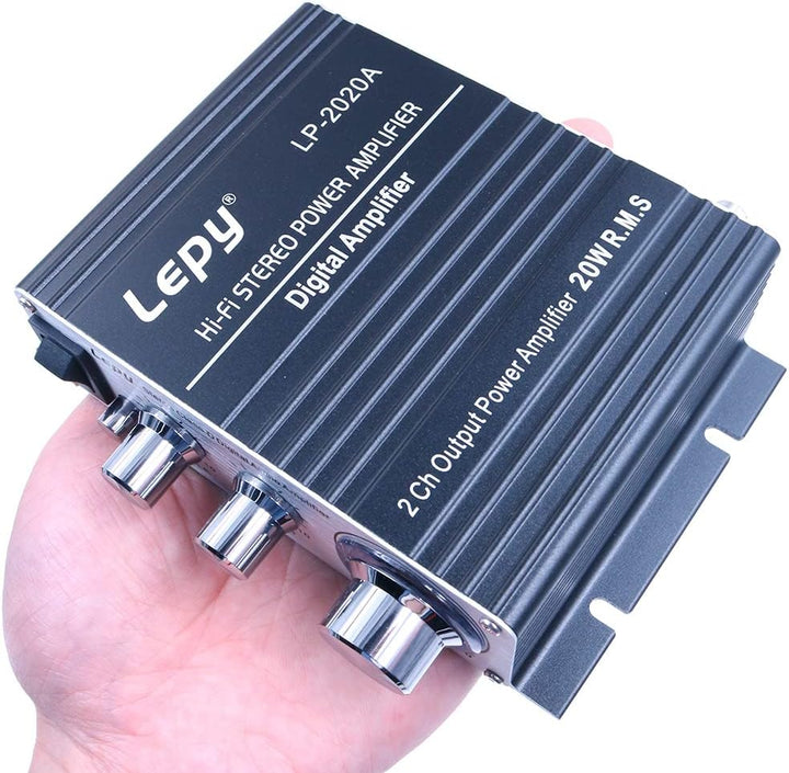 DollaTek LP-2020A Auto/Haushalt HiFi Verstärker Audio mit 3A Netzteil Kompatibel mit Computer, Handy