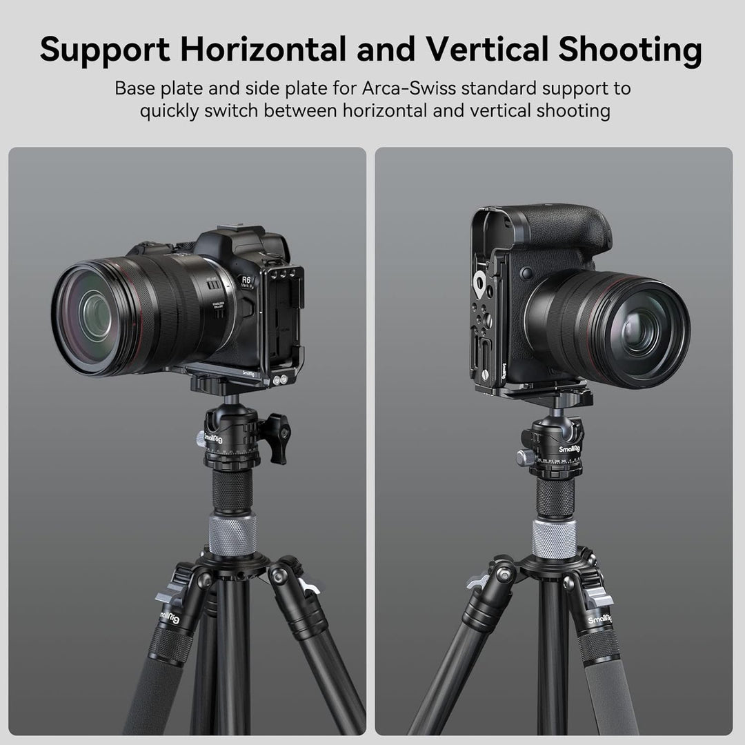 SMALLRIG Quick Release L-Bracket für Canon R6 Mark II / R6 / R5 / R5 C, Kamera-L-Platte für Arca-Typ