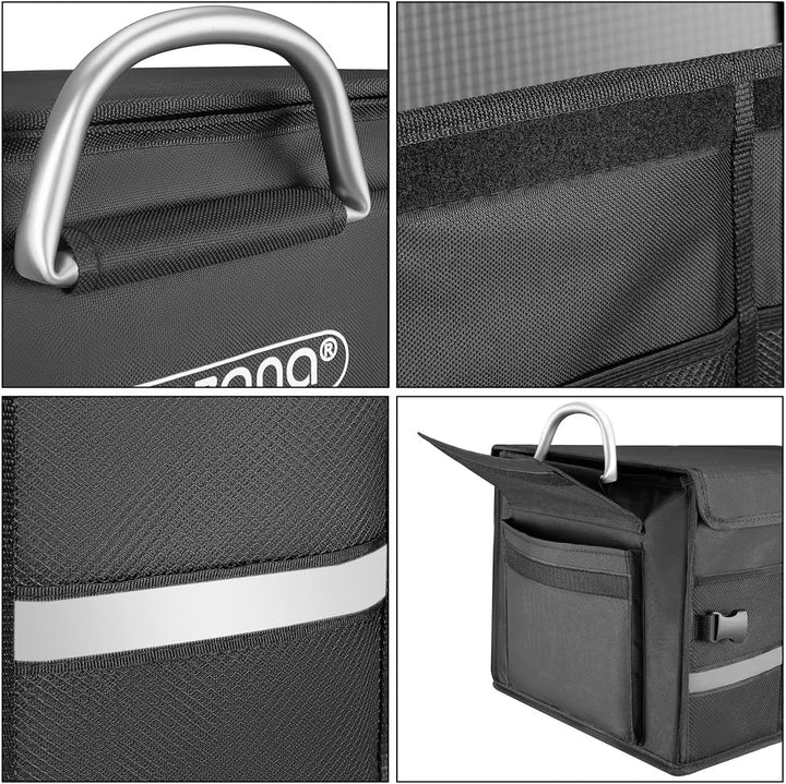 Monzana® Kofferraum Organizer Deckel 68L Isolierung Alu-Griffe Trennwände Wasserdicht Faltbar MDF Wä