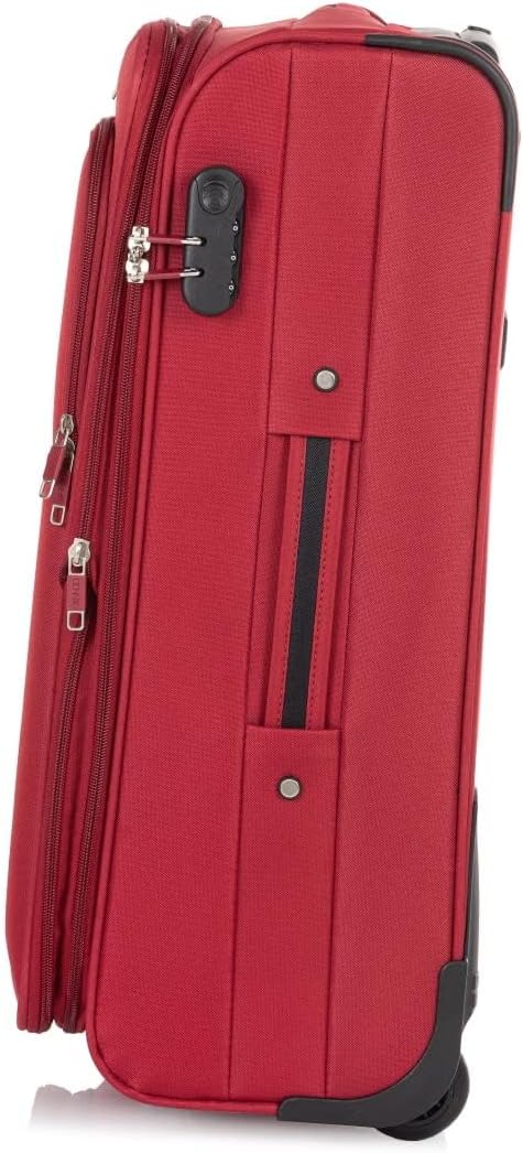 OCHNIK Mittlerer Rollkoffer | Soft Case | Material: Nylon | Farbe: Rot | Grösse: M | Masse: 64x41,50