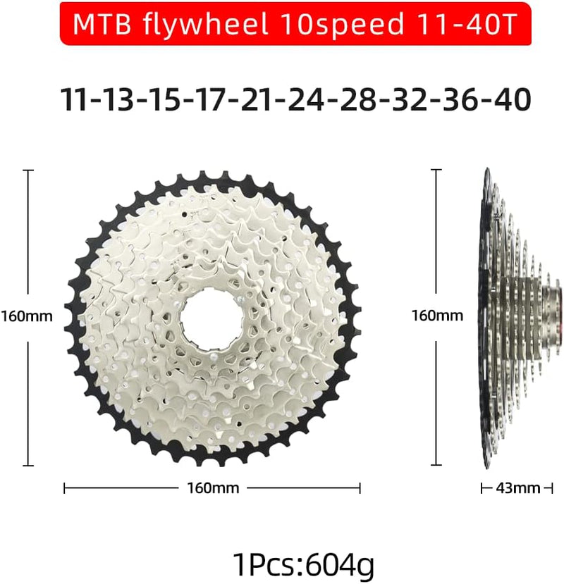 CYSKY 10 Fach Kassette 11-25T/11-28T/11-32T/11-36T/11-40T/11-42T Kassette passend für Mountainbike,