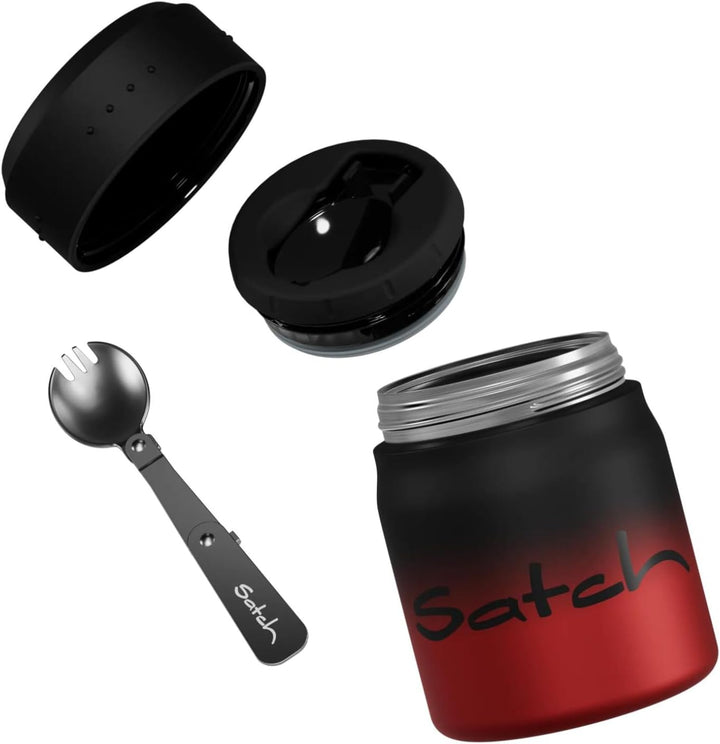 Satch Thermo Lunchbox 500ml, auslaufsicher, isoliert, mit Gabel-Löffelkombination Black Graffiti - R
