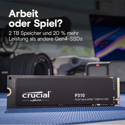 Crucial P310 SSD 1TB M.2 2280 PCIe Gen4 NVMe Interne SSD, bis 7.100 MB/s, Laptop und Desktop PC komp