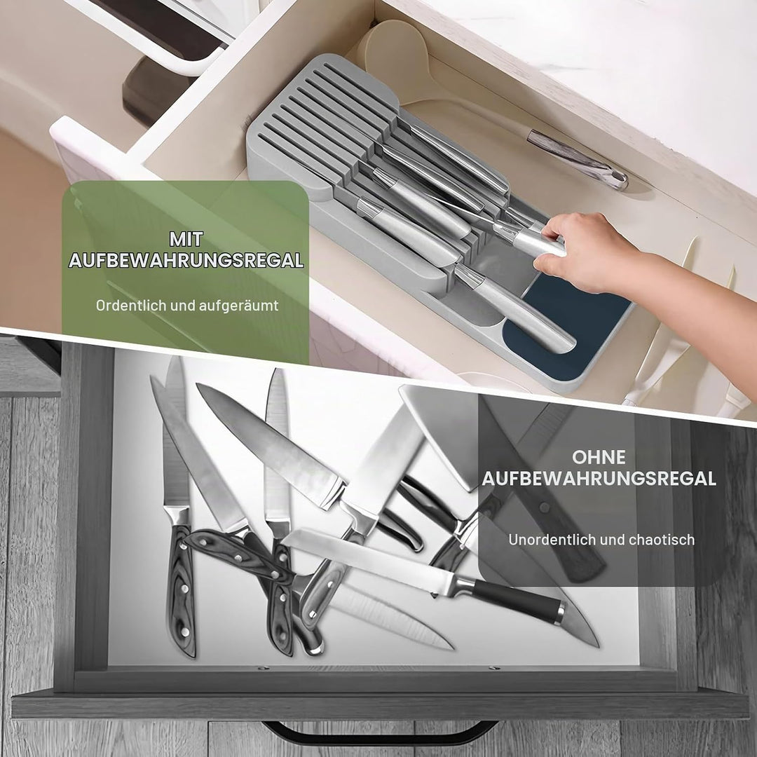 Messer Organizer Schublade,Messerblock ohne Messer,Verbesserte Messerblock für Schublade,Schubladen-