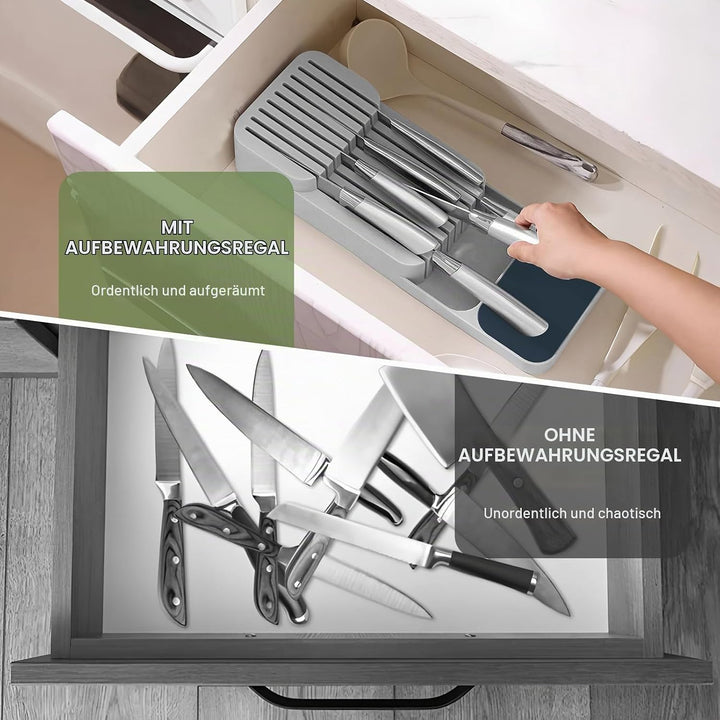 Messer Organizer Schublade,Messerblock ohne Messer,Verbesserte Messerblock für Schublade,Schubladen-