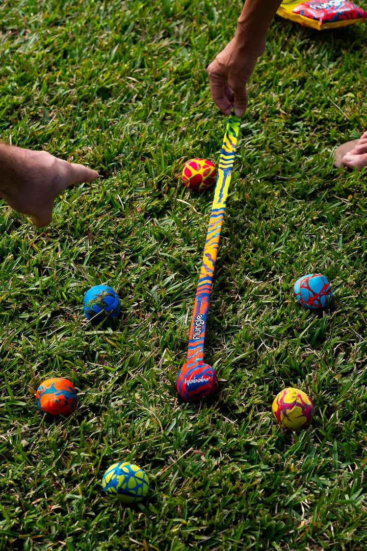 Waboba Unisex – Erwachsene FLUNGLE Ballwurfspiel Boccia mit Schwanz 2–6 Spieler – Lustiges Hof-und S