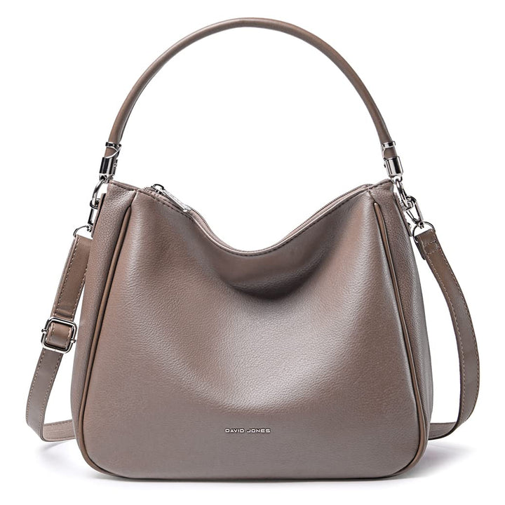 David Jones - Damen Schultertasche Hobo - Frau Umhängetasche PU Leder - Handtasche Top Griff Lange H