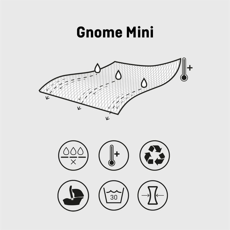 Gnome Mini 100 | Universeller Fusssack für allen Autositz Modellen 0+ und Kinderwagen | Wasserdichte