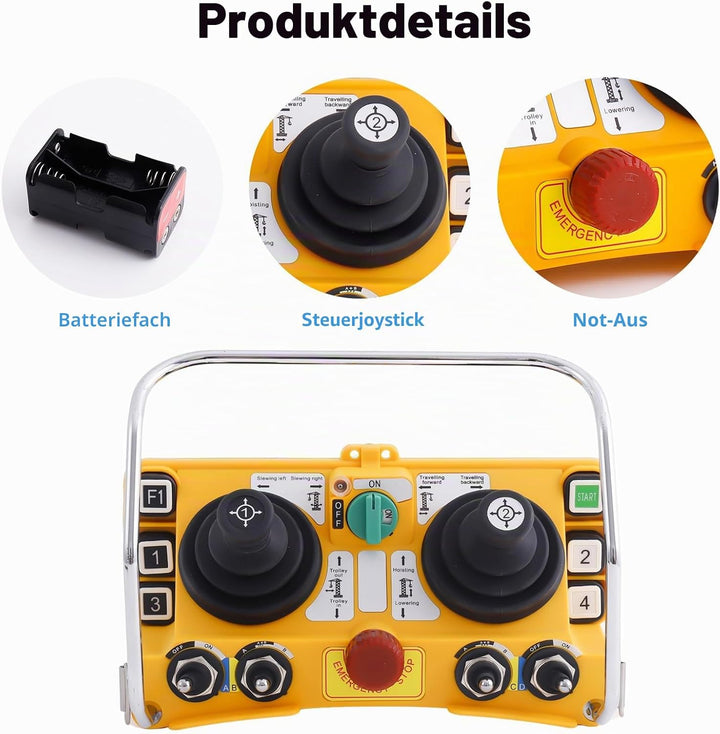 F24-60 Industrielle Funkfernbedienung Kräne 12V | 5-Gang Joystick-Funkfernbedienung Brückenkran Port