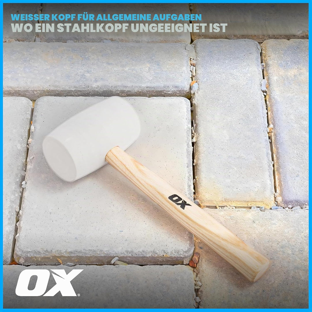 OX Pro White Rubber Mallet - 32 oz 32 oz White, 32 oz White