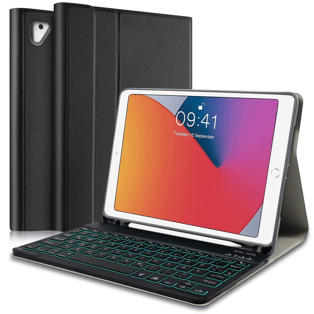 iPad 6 Generation Hülle mit Tastatur, iPad Tastatur Hülle für iPad 6.Gen 2018/5.Gen 2017, Wireless Q