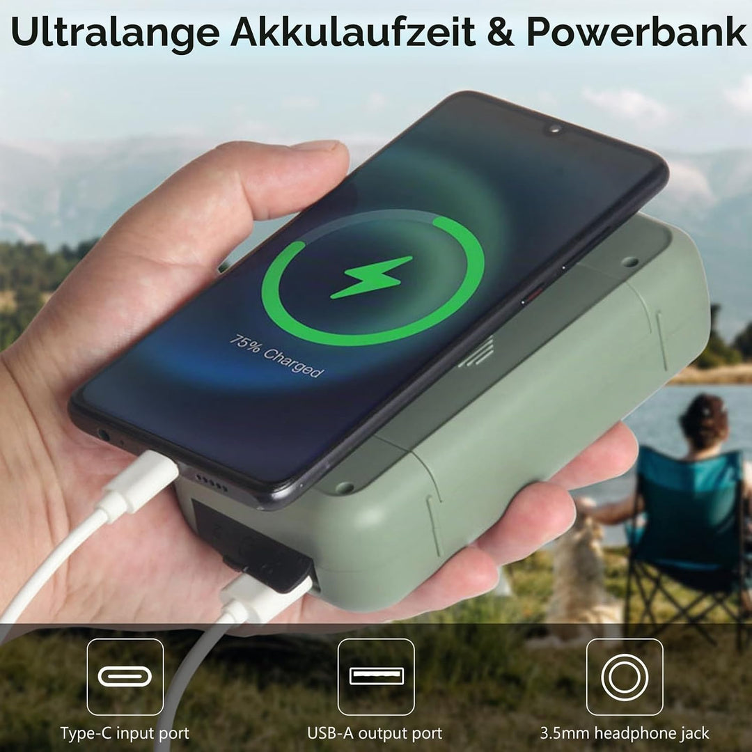Notfallradio mit Kurbel &amp; 2000 mAh Wiederaufladbare Batterie, Solar Radio mit Weltempfänger, Tragbar