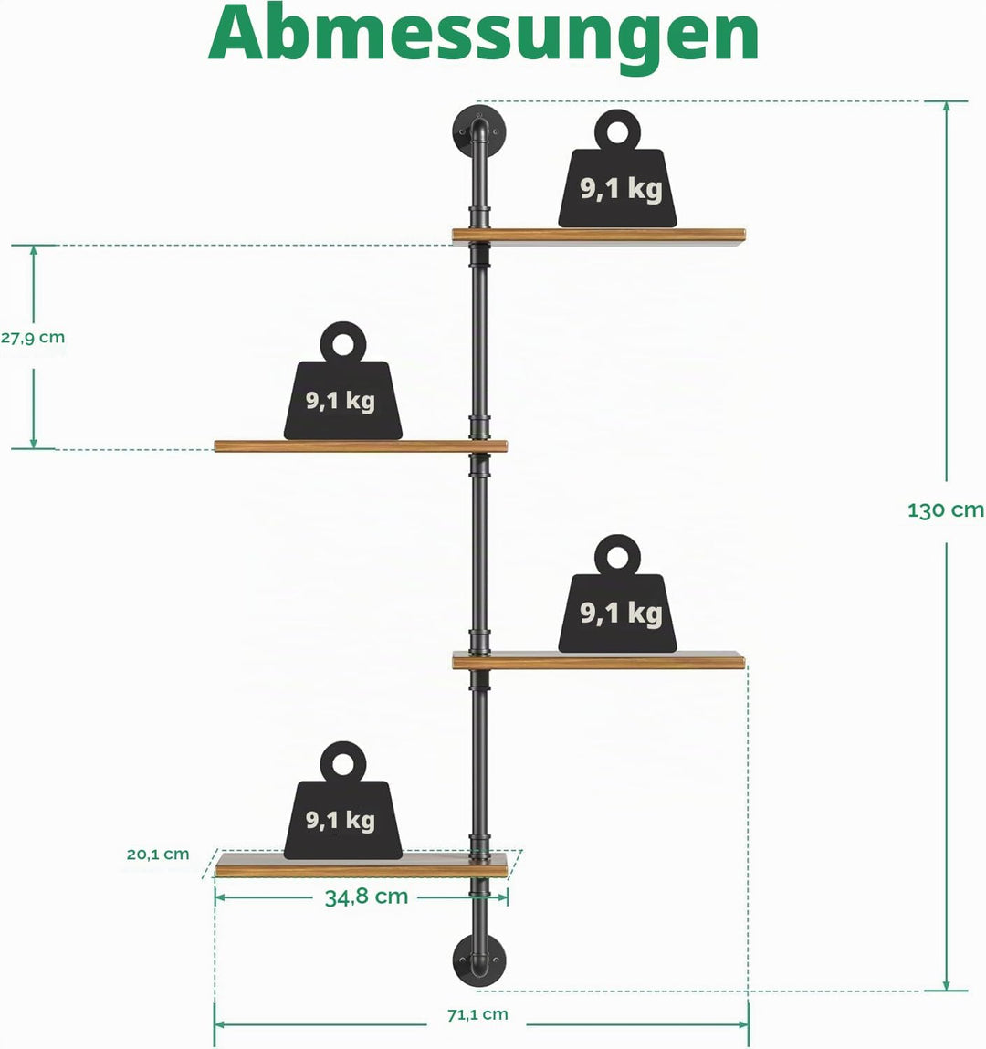 Drehbarer Fensterpflanzenständer Massivholz - Wandmontiertes Pflanzenregal für Küche, Bar &amp; Wohnzimm