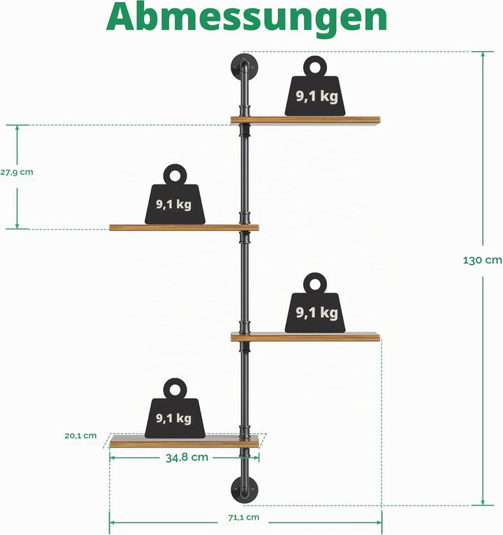 Drehbarer Fensterpflanzenständer Massivholz - Wandmontiertes Pflanzenregal für Küche, Bar &amp; Wohnzimm