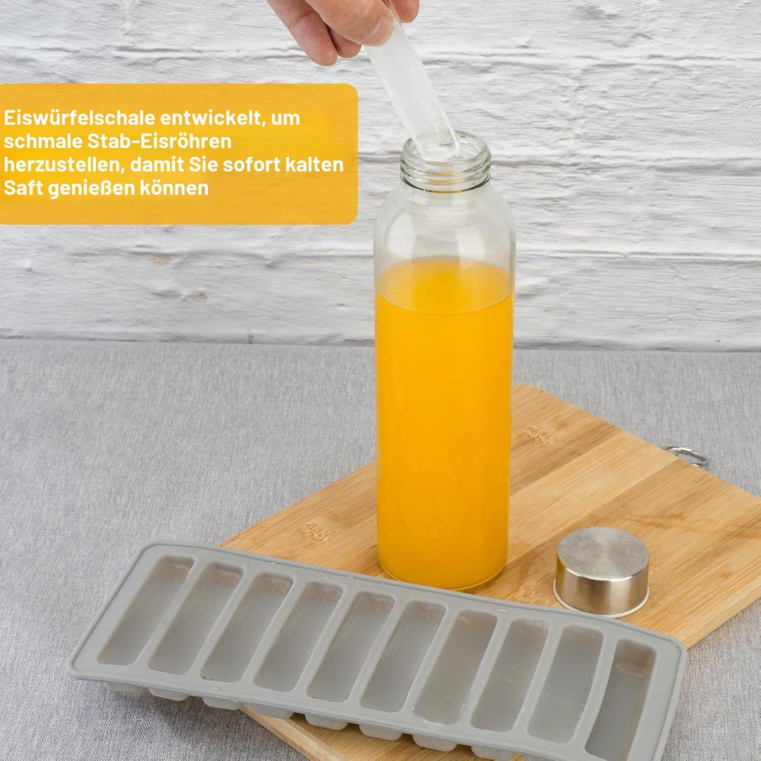 KAHEIGN 10Pcs Glasflaschen mit Deckel, 540ml Wiederverwendbar Glas Wasserflasche mit Edelstahlkappe,