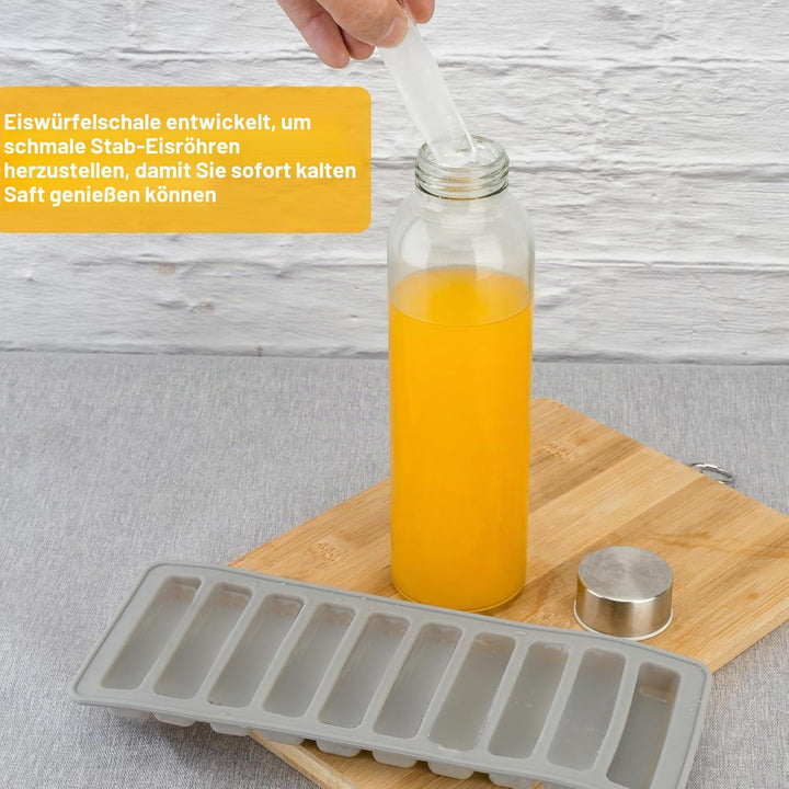 KAHEIGN 10Pcs Glasflaschen mit Deckel, 540ml Wiederverwendbar Glas Wasserflasche mit Edelstahlkappe,