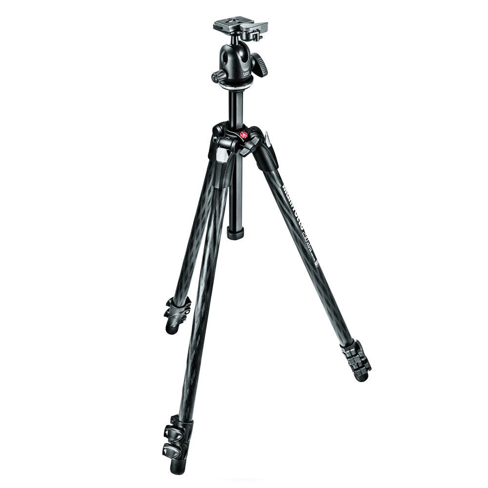 Manfrotto MK290XTC3-BH Stativ – Stative (schwarz) 290 Kohlefaser 3 Sektion Stativ mit Kugelkopf Einz
